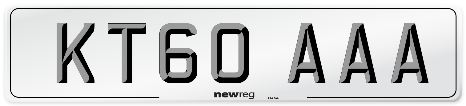 KT60 AAA Number Plate from New Reg